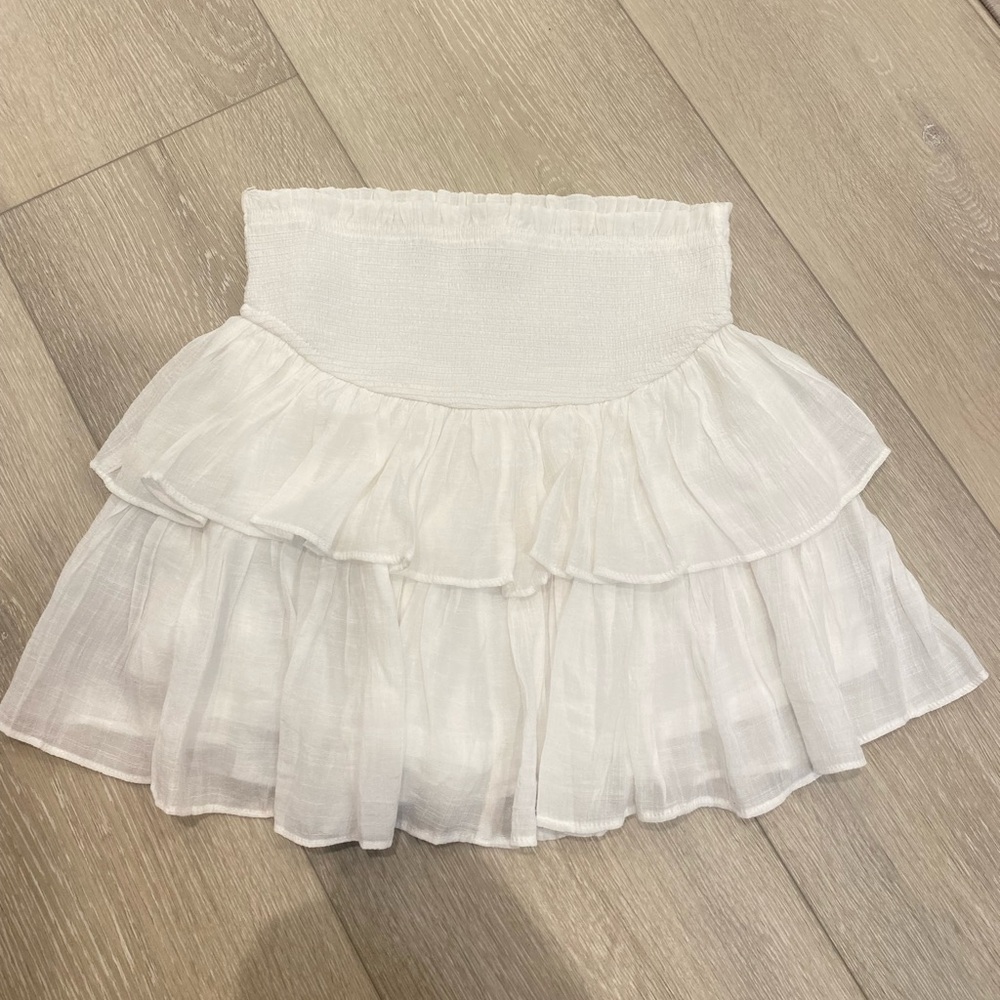 White mini skirt